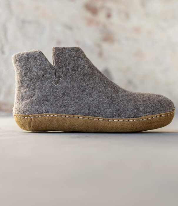 esgii Vilten Hoge Heren Pantoffel Jado - Sesam - Maat 42 t/m 46 - Zachte Zool