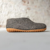 Vilten Heren Pantoffel Ravi - Sesam - Maat 42 t/m 46 - Harde Zool