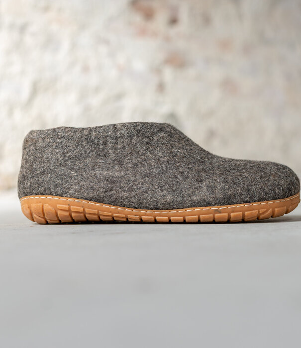 esgii Vilten Heren Pantoffel Ravi - Sesam - Maat 42 t/m 46 - Harde Zool