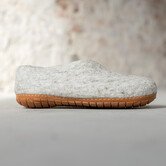 Filz Damen Hausschuh Ravi - Hellgrau - Größe 36 bis 41 - Harte Sohle