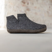 Vilten Hoge Dames Pantoffel Jado - Donkergrijs - Maat 36 t/m 41 - Zachte Zool