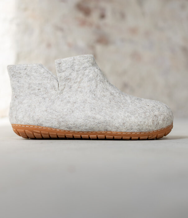 esgii Vilten Hoge Dames Pantoffel Jado - Lichtgrijs - Maat 36 t/m 41 - Harde Zool