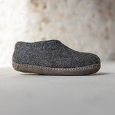 Vilten Dames Pantoffel Ravi - Donkergrijs - Maat 36 t/m 41 - Zachte Zool