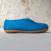 Vilten Heren Pantoffel Ravi - Zeeblauw - Maat 42 t/m 46 - Harde Zool