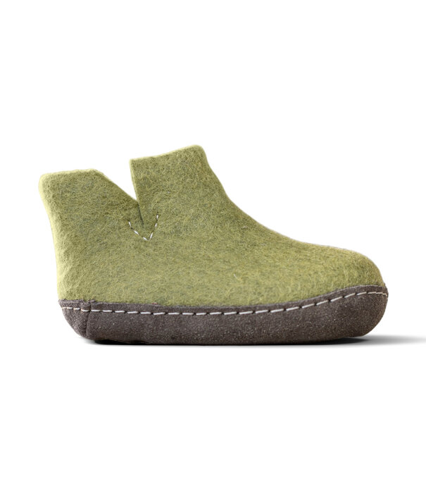 esgii Vilten Hoge Kinder Pantoffel - Grasgroen - Maat 24 - Zachte Zool