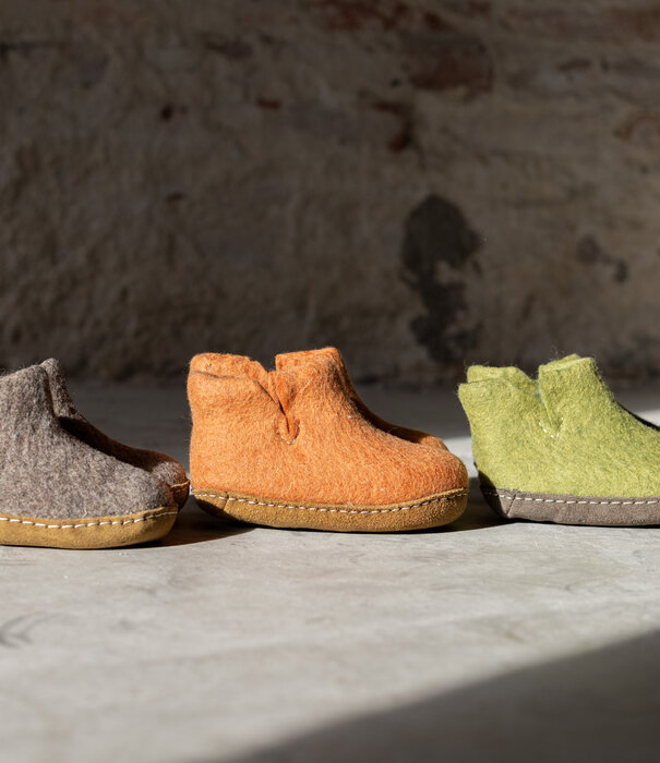 esgii Vilten Hoge Kinder Pantoffel - Grasgroen - Maat 24 - Zachte Zool