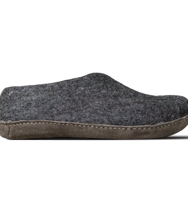 esgii Filz Herren Hausschuh Ravi - Dunkelgrau - Größe 42 bis 46 - Weiche Sohle