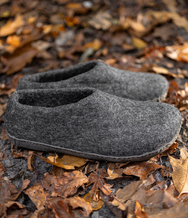 esgii Vilten Heren Pantoffel Ravi - Donkergrijs - Maat 42 t/m 46 - Zachte Zool