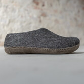 Vilten Heren Pantoffel Ravi - Donkergrijs - Maat 42 t/m 46 - Zachte Zool