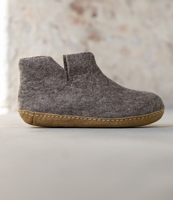 esgii Vilten Hoge Dames Pantoffel Jado - Sesam - Maat 36 t/m 41 - Zachte Zool