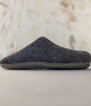 Herren Pantoffel Una - Dunkelgrau - 42 bis 46 - Weiche Sohle