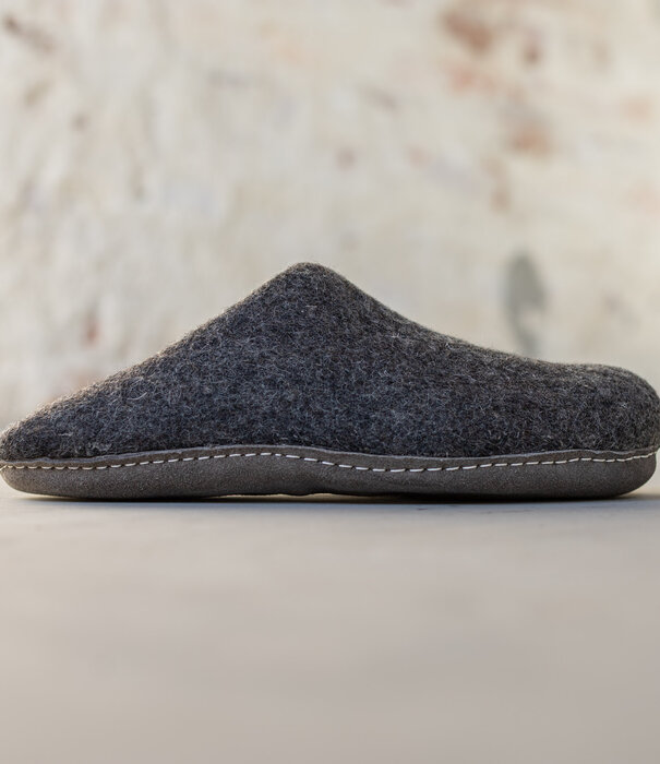 esgii Vilten Heren Instapper Una - Donkergrijs - Maat 42 t/m 46 - Zachte Zool