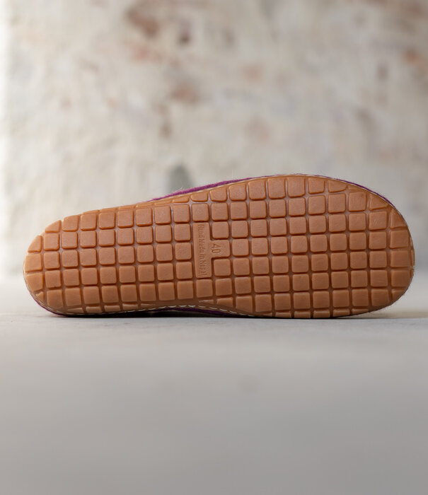 esgii Vilten Hoge Dames Pantoffel Jado - Bosbes - Maat 36 t/m 41 - Harde Zool