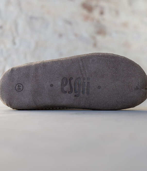 esgii Filz Herren Hausschuh Ravi - Dunkelgrau - Größe 42 bis 46 - Weiche Sohle