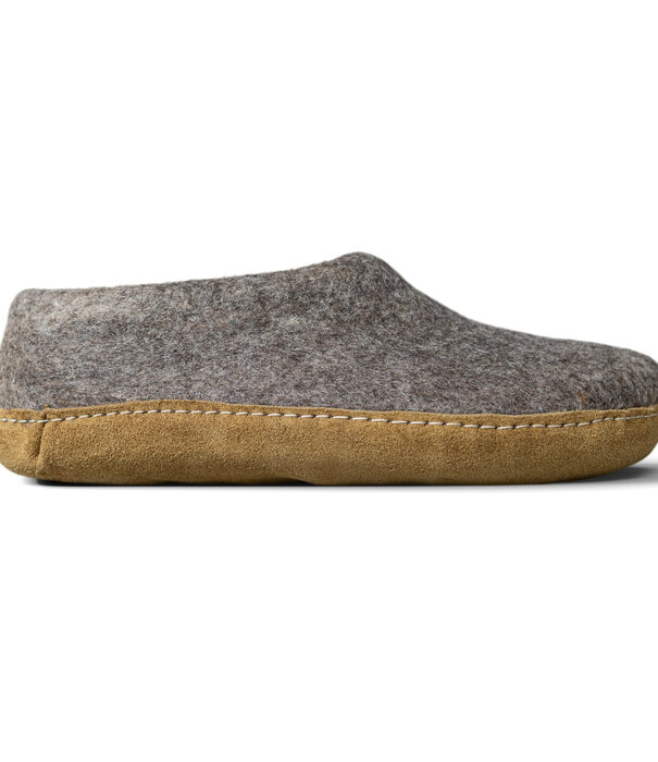 esgii Filz Herren Hausschuh Ravi - Sesam - Größe 42 bis 46 - Weiche Sohle