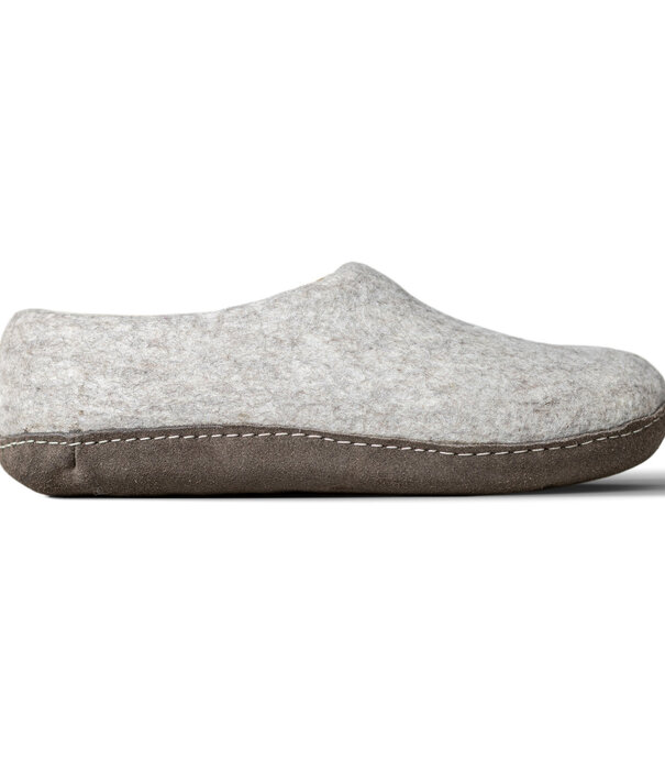 esgii Vilten Heren Pantoffel Ravi - Lichtgrijs - Maat 42 t/m 46 - Zachte Zool