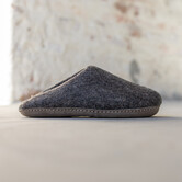 Filz Damen Pantoffel Una - Dunkelgrau - Größe 36 bis 41 - Weiche Sohle