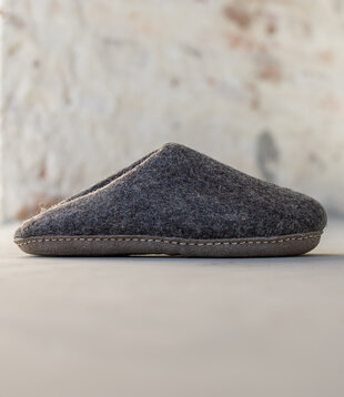 Damen Pantoffel Una - Dunkelgrau - Größe 36-41 - Weiche Sohle