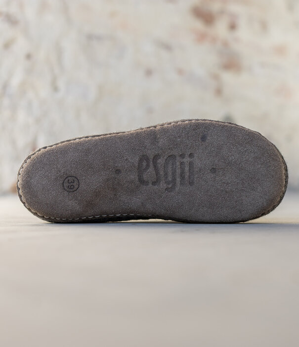esgii Filz Damen Pantoffel Una - Dunkelgrau - Größe 36 bis 41 - Weiche Sohle