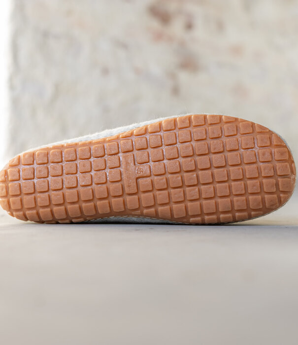 esgii Vilten Hoge Heren Pantoffel Jado - Lichtgrijs - Maat 42 t/m 46 - Harde Zool