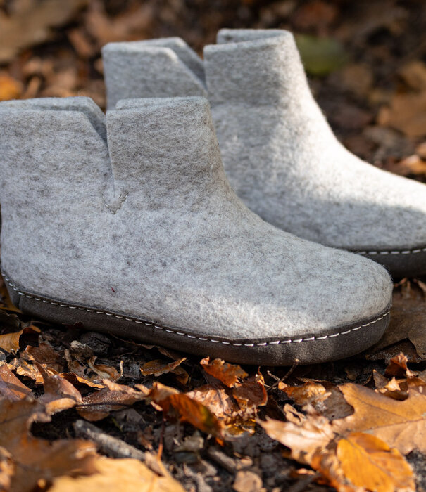 esgii Vilten Hoge Heren Pantoffel Jado - Lichtgrijs - Maat 42 t/m 46 - Zachte Zool