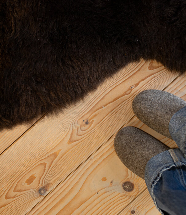 esgii Vilten Hoge Heren Pantoffel Jado - Sesam - Maat 42 t/m 46 - Zachte Zool