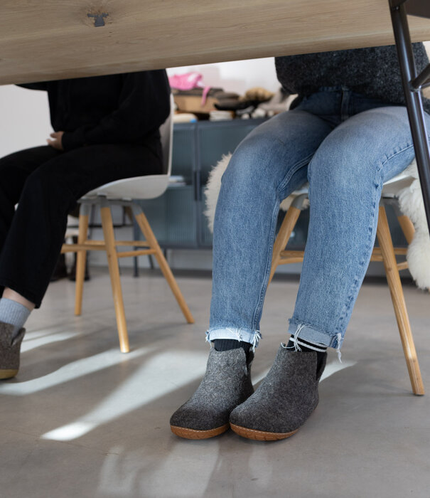 esgii Vilten Hoge Heren Pantoffel Jado - Donkergrijs - Maat 42 t/m 46 - Harde Zool