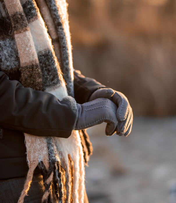 esgii Schapenvacht Handschoenen - Grijs - Dames