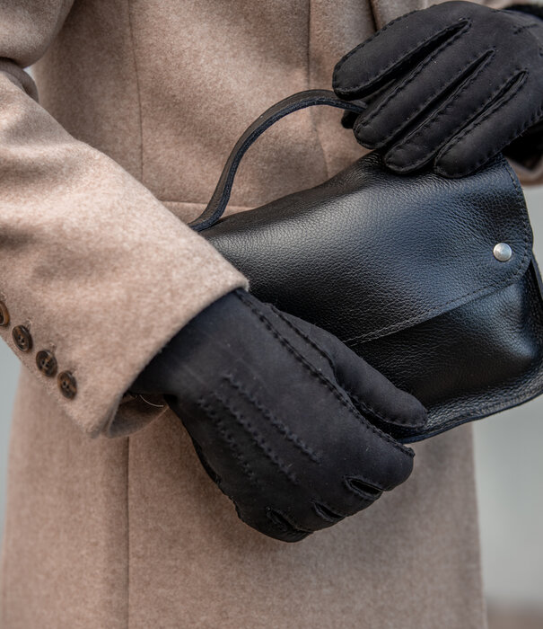 esgii Schapenvacht Handschoenen - Zwart - Dames - 3 Maten