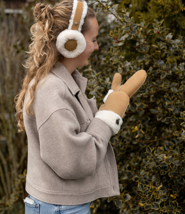 esgii Schapenvacht Wanten - Camel - Dames