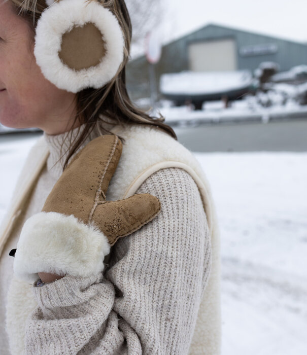 esgii Schapenvacht Wanten - Camel - Dames