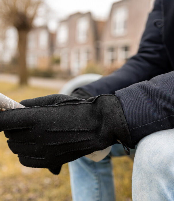 esgii Schapenvacht Handschoenen - Zwart - Heren - 2 Maten
