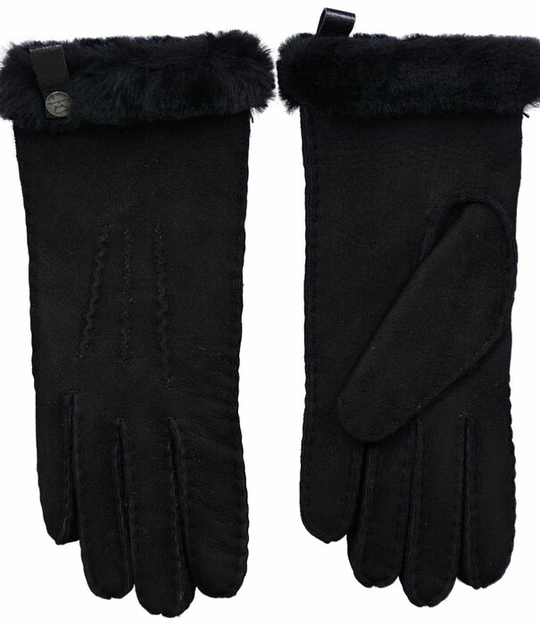 esgii Schapenvacht Handschoenen - Zwart - Dames - 3 Maten