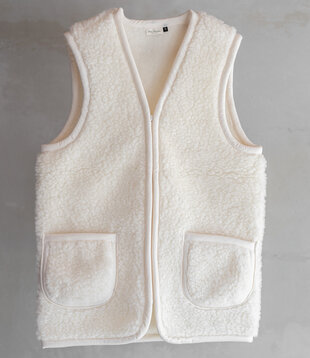 Wollen bodywarmer Taru - Off-White - 7 maten