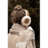 Lamsvacht Oorwarmers Camel