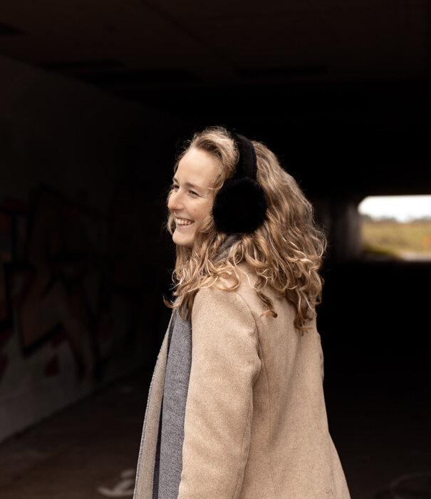 Van Buren sinds 1861 Lamsvacht Oorwarmers - Zwart