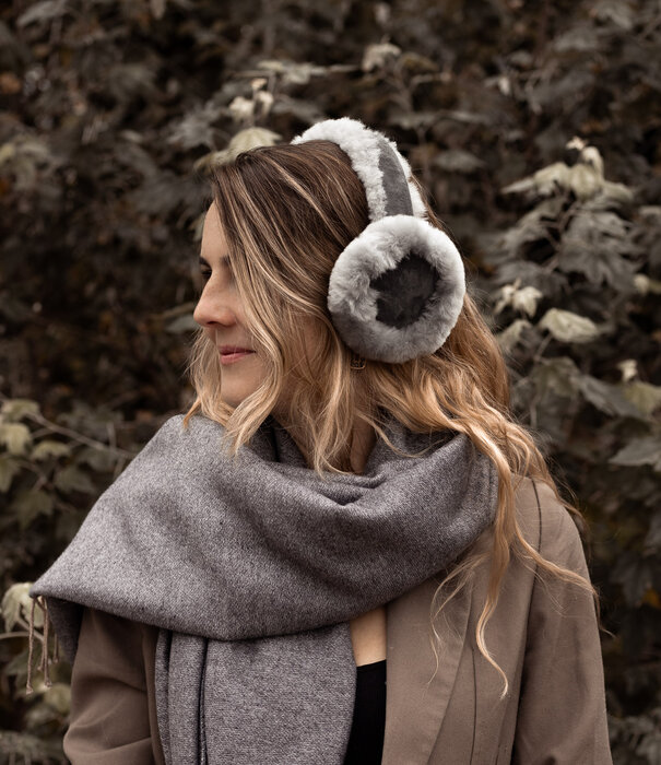 Van Buren sinds 1861 Lamsvacht Oorwarmers - Grijs