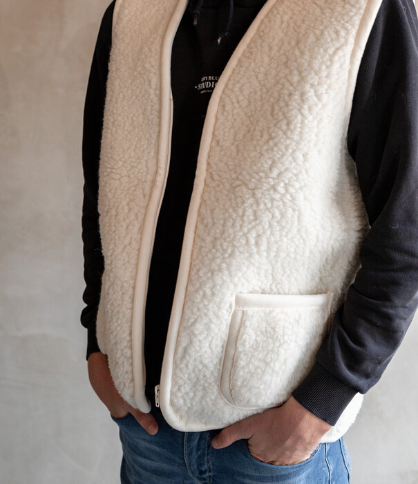 Van Buren sinds 1861 Wollen bodywarmer Taru - Off-White - 7 maten (S t/m 4XL)