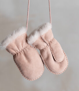 Schapenvacht baby & kinder wantjes - Roze