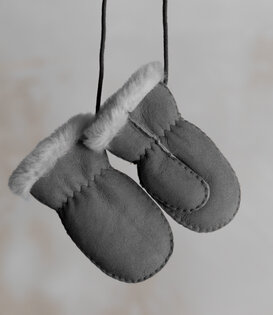 Schapenvacht baby & kinder wantjes - Grijs