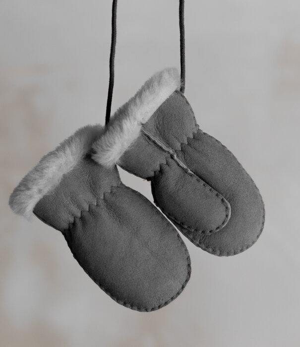 Van Buren sinds 1861 Schapenvacht baby & kinder wantjes - Grijs - S | 1-2Y