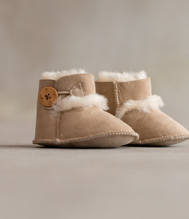 Van Buren sinds 1861 Schapenvacht babyslofjes - Davin - Offwhite - 3 maten