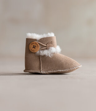 Schapenvacht babyslofjes -  Davin - Taupe