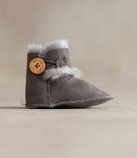 Schapenvacht babyslofjes -  Davin - Grijs