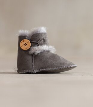 Schapenvacht babyslofjes -  Davin - Grijs