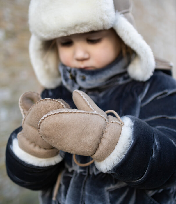 Van Buren sinds 1861 Schapenvacht baby & kinder wantjes - Taupe - S | 1-2Y