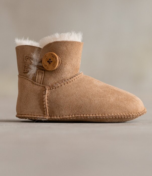 Van Buren sinds 1861 Lamsvacht kindersloffen Davin - Camel - 3 maten