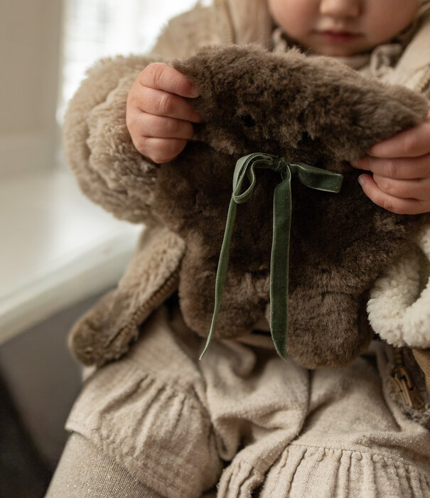 Van Buren sinds 1861 Buurtje Beer - Merino Schapenvacht Knuffel - Bruin - Klein