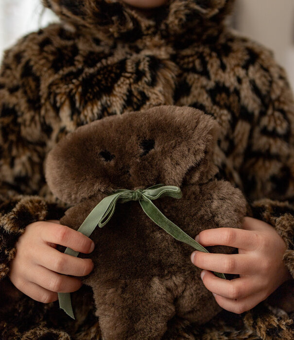 Van Buren sinds 1861 Buurtje Beer - Merino Schapenvacht Knuffel - Bruin - Klein