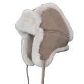 Schapenvacht baby & kinder muts - Taupe - 4 kleuren